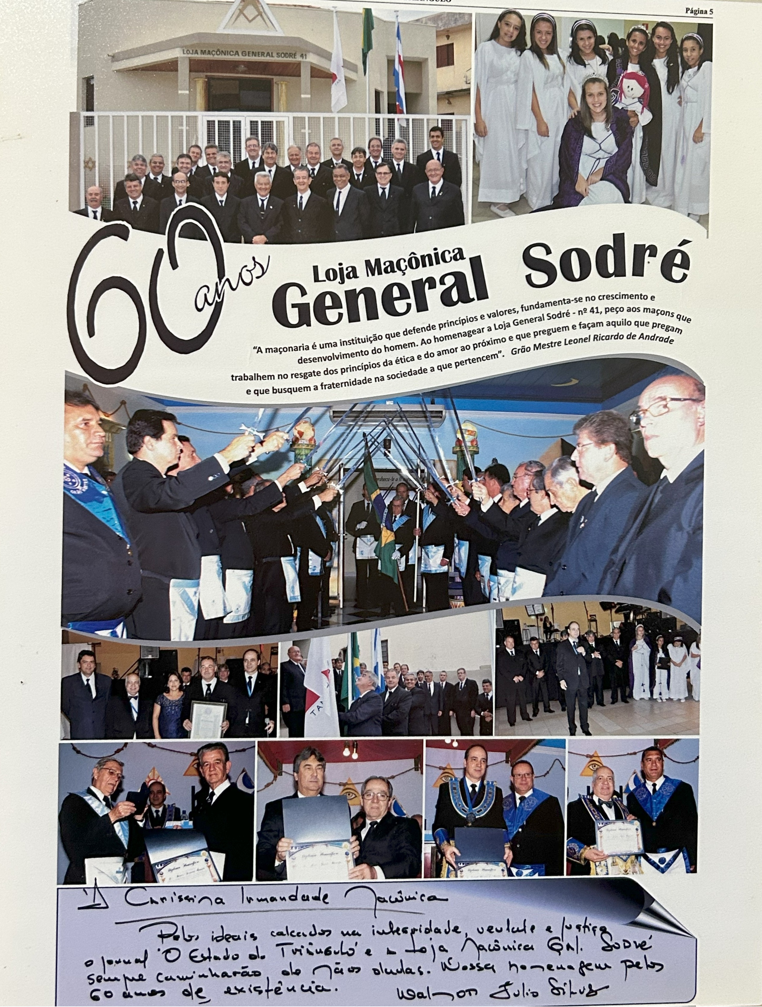 Foto de um Jornal comemorando os 60 anos da loja